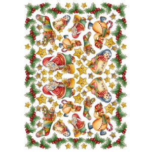 Рисовая карта Calambour PAU 41 "Снеговики и Дед Мороз", 34,5х49,5 см